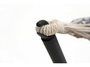 Amaca con supporto in metallo 150 x 200 cm- Marrone e bianco