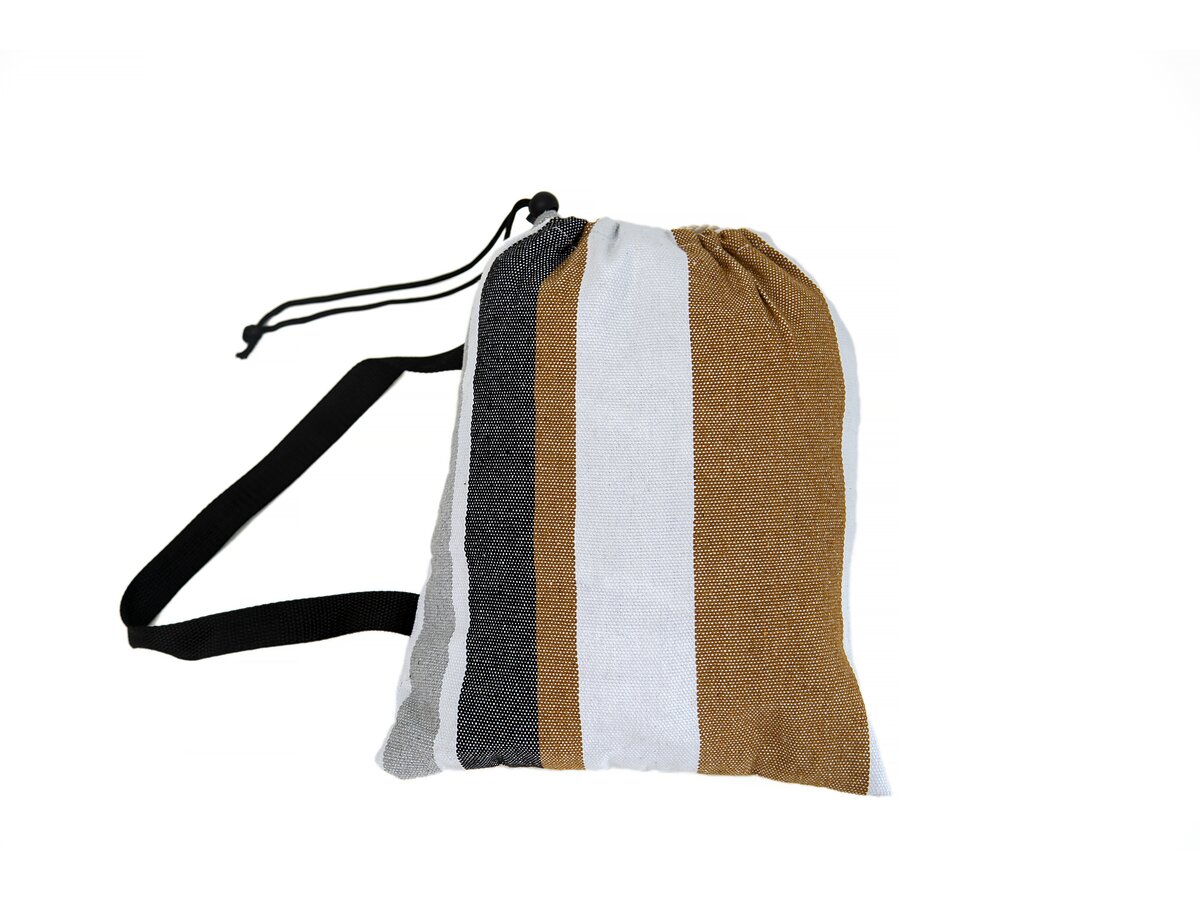 Amaca con supporto in metallo 150 x 200 cm- Marrone e bianco