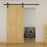 200cm Binario per Porta Scorrevole Kit Accessori con Binario e Rulli Portata 100kg Acciaio al Carbonio 200×4×0.6cm