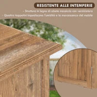 Casetta da Giardino in Legno a 2 Ante con Maniglie in Stile Country, 77x55x72 cm, Marrone