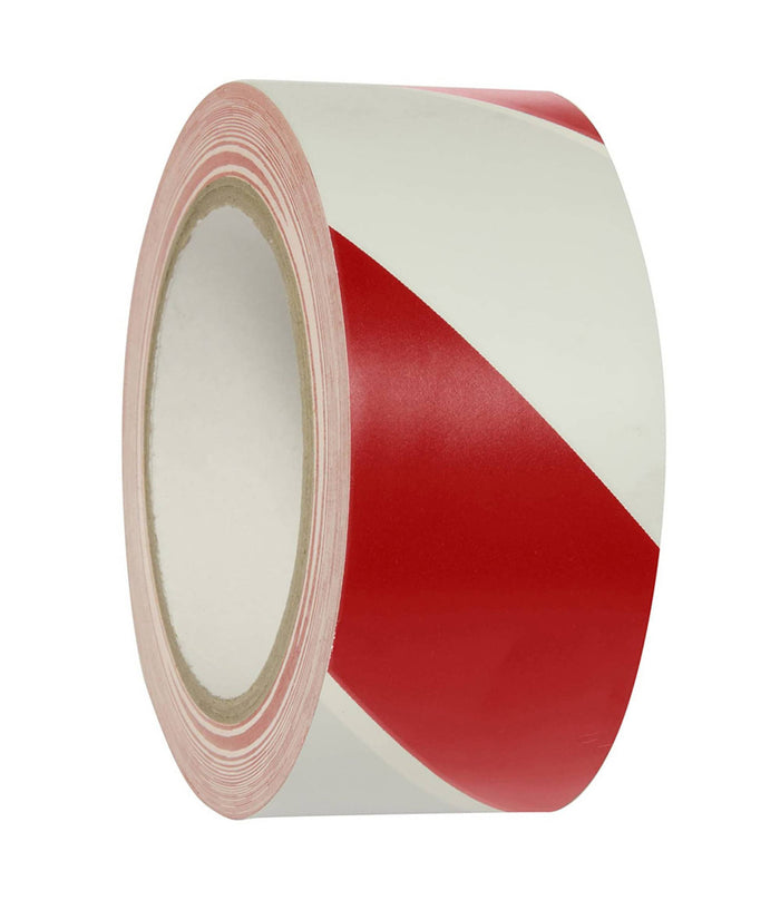 Nastro Adesivo Ultra Resistente Segnaletico Cantiere Bianco Rosso 4,8cm X 20mt         