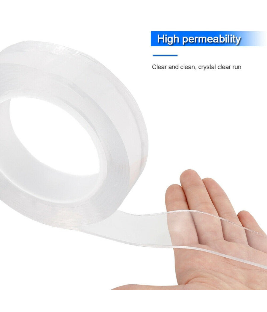 Nastro Biadesivo Trasparente Milleusi Adesivo Attacca Tutto 3cm X 5 Mt Acrilico         