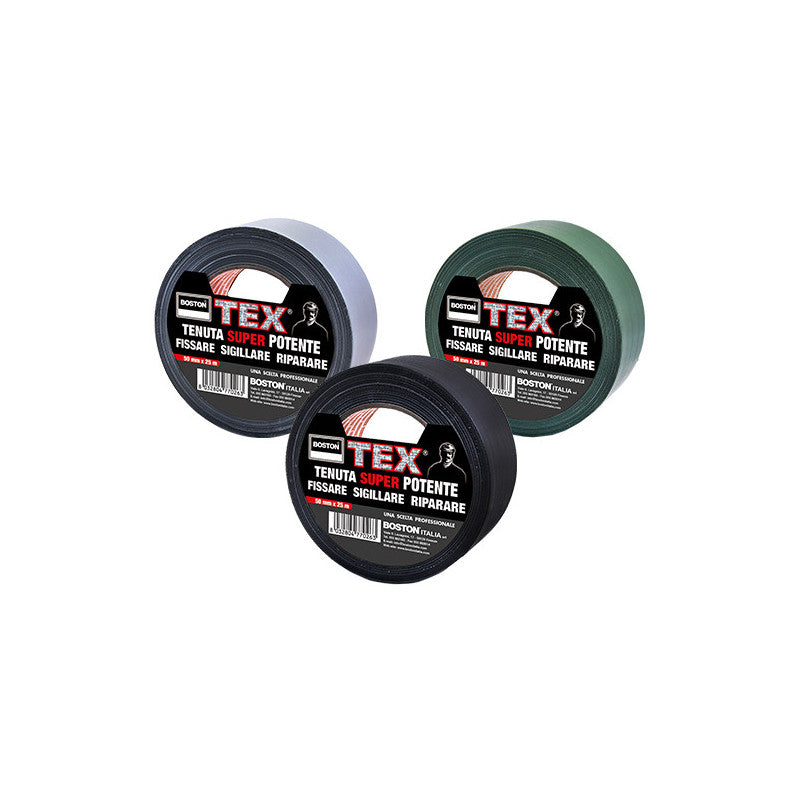 Nastro Boston Tex 48 mm×25 m tela politenata nera – BOSTON