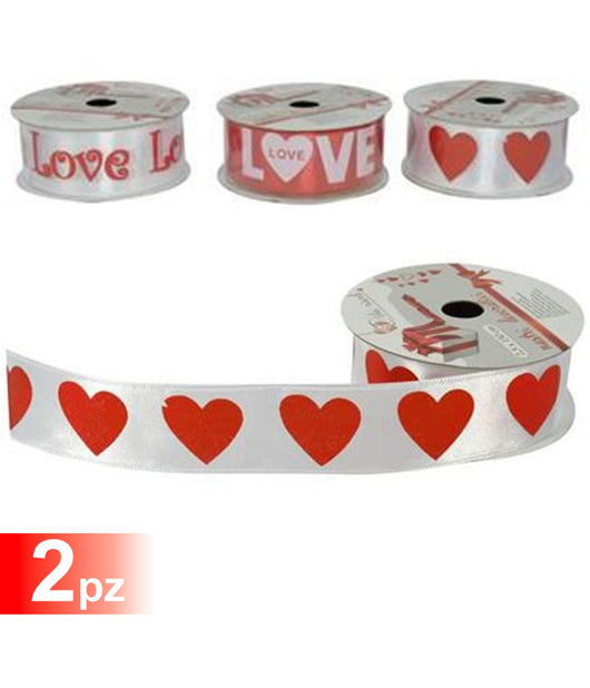 Nastro Decorativo In Raso Per San Valentino 2 Pezzi Confezione Regalo Cuore         