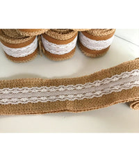Nastro In Pizzo Juta Per Decorazioni Bomboniera Wedding Tulle Ribbon Shabby         