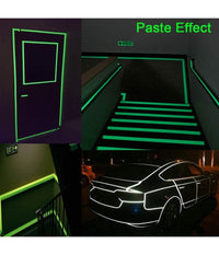 Nastro Luminoso Adesivo Fluorescente Sicurezza Impermeabile Luce Verde 3mt X 3cm         