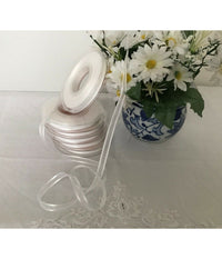 Nastro Organza Doppio Raso 6 Mm Rotolo Bobina 23m Decorazioni Fai Da Te  Bianco       