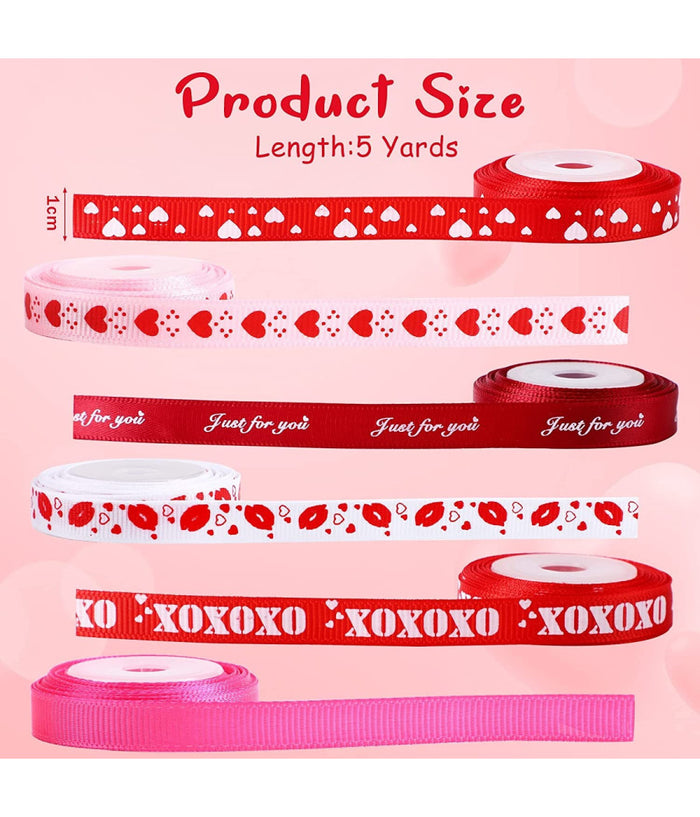 Nastro San Valentino Ass. 1x270 Cm 2 Pezzi Matrimonio Anniversario Decorazioni Regalo         