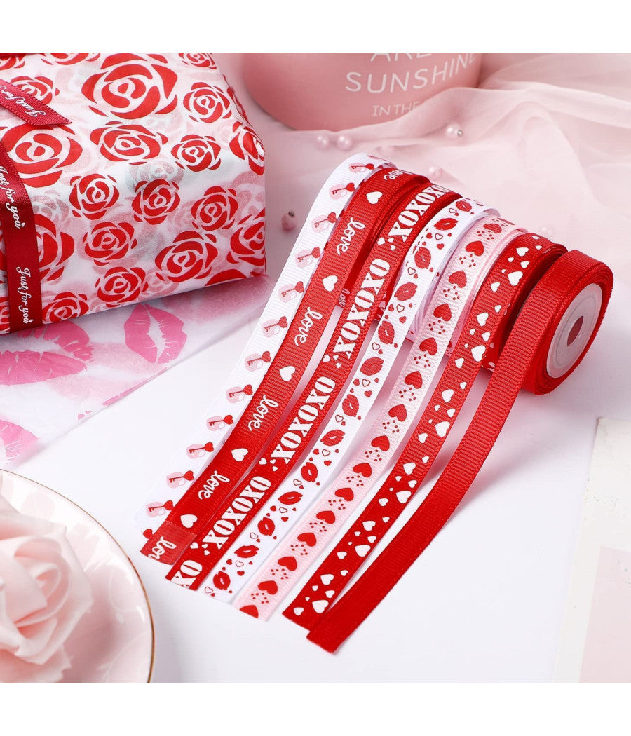 Nastro San Valentino Ass. 1x270 Cm 2 Pezzi Matrimonio Anniversario Decorazioni Regalo         