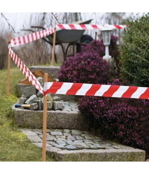 Nastro Segnaletico Di Sicurezza Rotolo Da 50 Mt Segna Percorso Bianco Rosso         