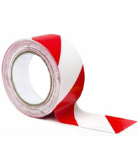 Nastro Segnaletico Di Sicurezza Rotolo Da 50 Mt Segna Percorso Bianco Rosso         