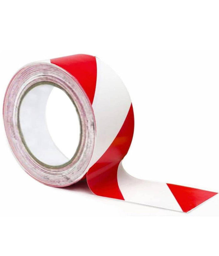 Nastro Segnaletico Di Sicurezza Rotolo Da 50 Mt Segna Percorso Bianco Rosso         