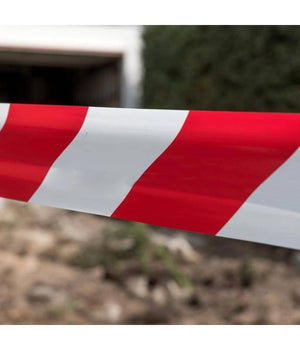 Nastro Segnaletico Di Sicurezza Rotolo Da 50 Mt Segna Percorso Bianco Rosso         