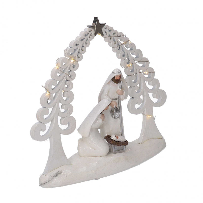 Nativita' resina bianco con led cm 20x5,5h17