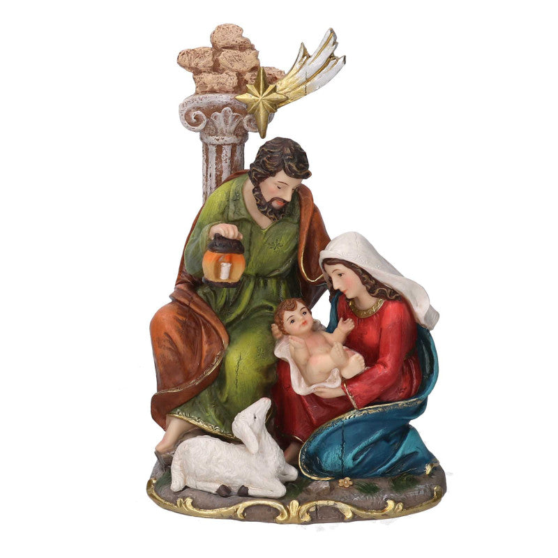 Nativita' resina con colonna cm 15x11h23