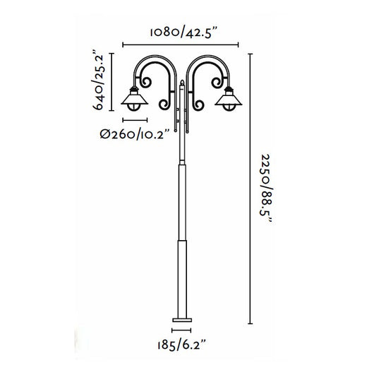 NAUTICA 2L, Lampione per Esterni, Faro Barcelona