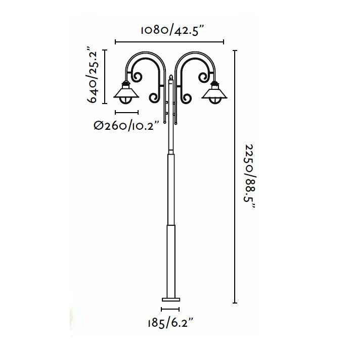 NAUTICA 2L, Lampione per Esterni, Faro Barcelona