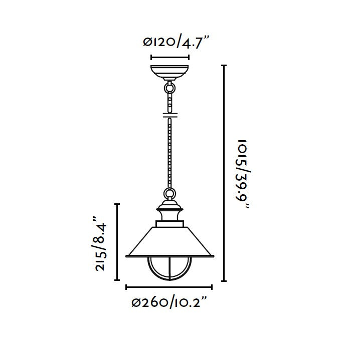 NAUTICA P, Sospensione in Metallo per Esterni, Faro Barcelona