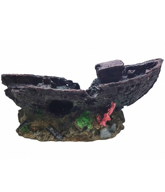 Nave Barca 22.5x9.5x10cm Sottomarino Ornamento Per Acquario Decorazioni Pietra         