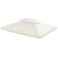 Copertura per Gazebo da Giardino Tetto Sostitutivo Anti-UV Impermeabile in Poliestere 3x4m, Beige
