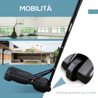 Canestro Basket ad Altezza Regolabile con Base Riempibile e 2 Ruote, in Acciaio, PE e HDPE, 70x45x2 cm