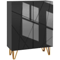 Scarpiera Moderna per 15-20 Paia di Scarpe, Ripiani Regolabili e Chiusura Ammortizzata, Nero