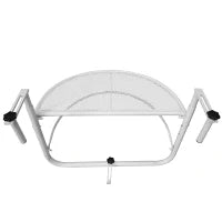 Tavolino da Ringhiera Pieghevole con 3 Altezze Regolabili in Metallo, 60x45x50cm, Bianco