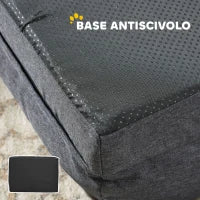 Lettino per Cani Taglia Grande Imbottito con Cuscino Rimovibile Lavabile, 120x80x22cm, Grigio Carbone