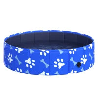 Piscina Rigida per Cani Taglia Piccola 25kg in Plastica Dura e Antiscivolo per Giardino o Interni, Blu Φ80x20cm