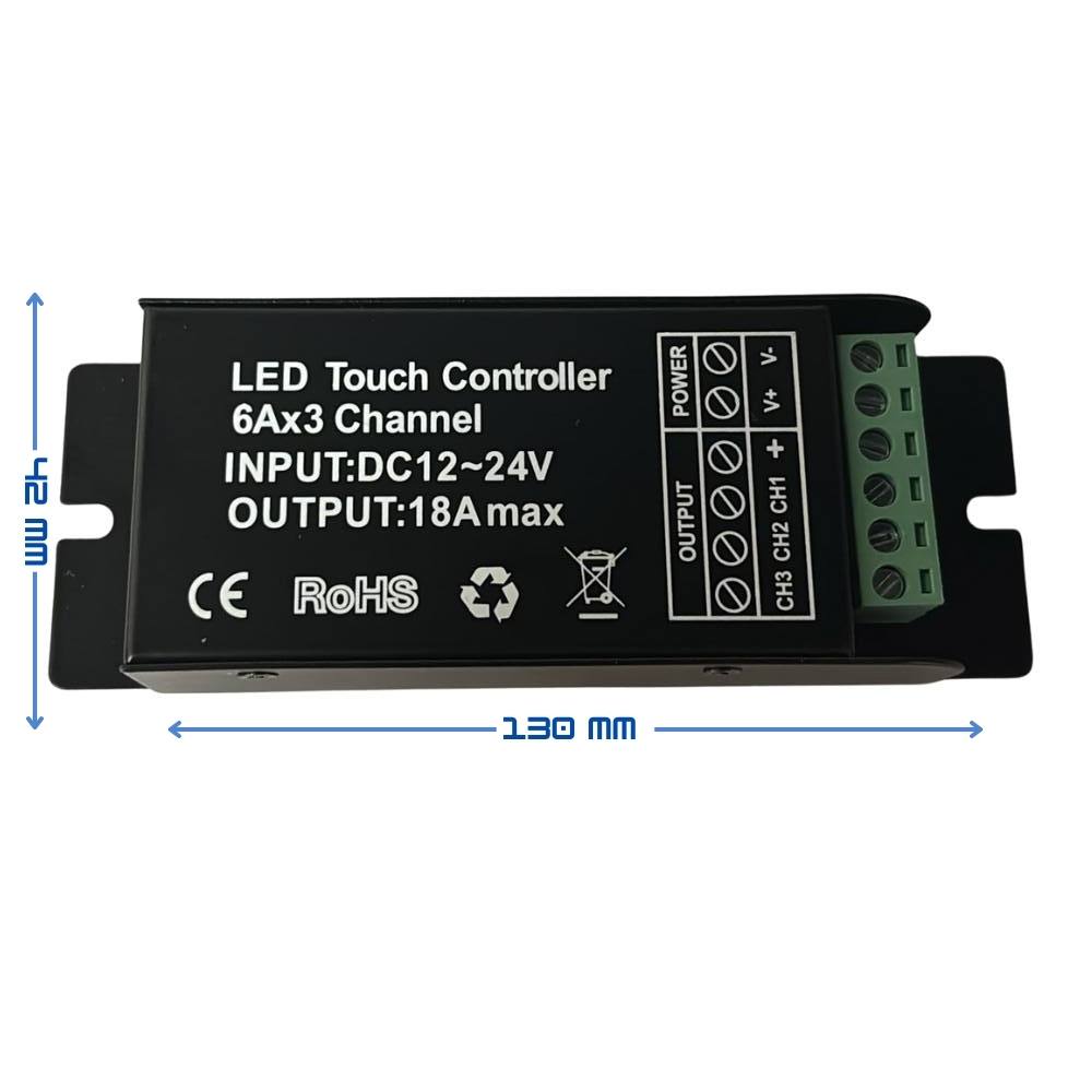 Optonica telecomando mini touch wireless per strisce led rgb *** colore nero, confezione 1