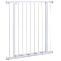 Cancelletto di Sicurezza per Animali Allargabile Facile Installazione con Supporti a Pressione Acciaio Resistente con  una Finitura Verniciata a Polvere Bianco 76x76-82cm
