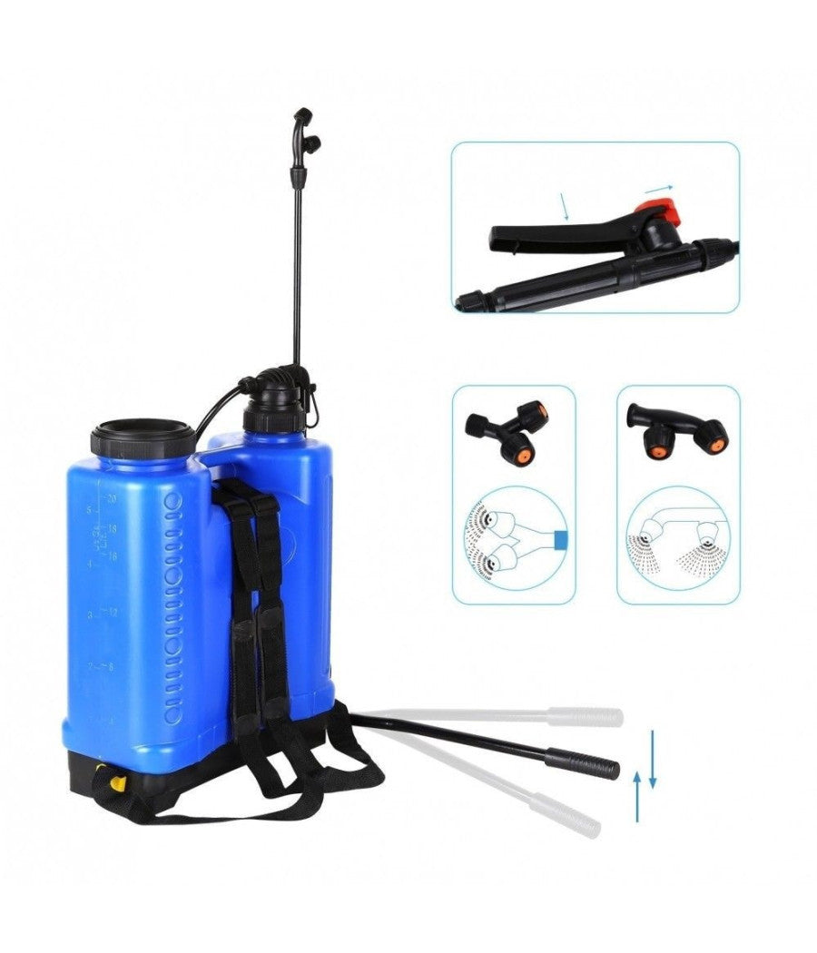 Nebulizzatore A Spalla 18 Lt Spruzzatore Zaino Irroratrice Spruzzatore A Pompa         