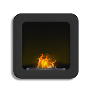 Nefertiti - Camino a bioetanolo da incasso o da appoggio freestanding, dimensioni 48x48 cm