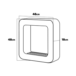 Nefertiti - Camino a bioetanolo da incasso o da appoggio freestanding, dimensioni 48x48 cm