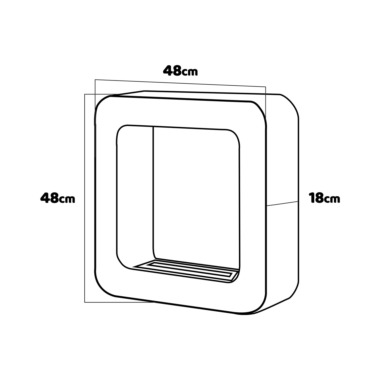 Nefertiti - Camino a bioetanolo da incasso o da appoggio freestanding, dimensioni 48x48 cm bianco