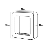 Nefertiti - Camino a bioetanolo da incasso o da appoggio freestanding, dimensioni 48x48 cm bianco