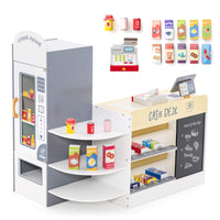 Negozio alimentare per bambini con cassa macchina pos distributore automatico, Set di giocattoli supermercato Bianco-Case e cucine giocattoli