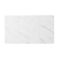 Tavolo da pranzo moderno 140 x 80 cm, con motivo marmo, struttura in metallo, per sala da pranzo e soggiorno, Bianco+Nero