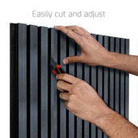 Beethoven - Set di 4 pannelli fonoassorbenti decorativi in legno 150x60 cm, nero