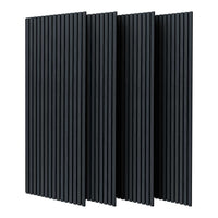 Beethoven - Set di 4 pannelli fonoassorbenti decorativi in legno 150x60 cm, nero