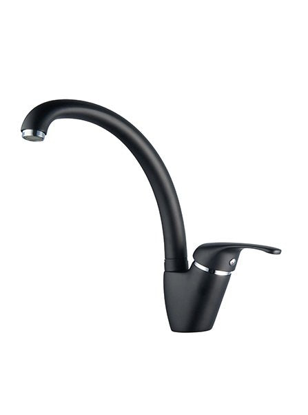 Miscelatore monocomando lavello monoforo canna alta granito nero opaco LIVORNO