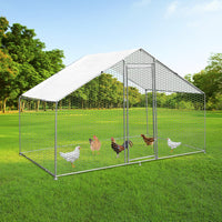 Gabbia Pollaio Recinto Recinzione Box Inox da Galline Pollame Polli 4m x 2m x 2m