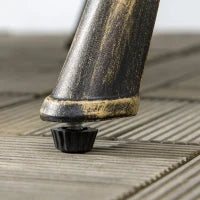 Set da Bistrot per Giardino in Alluminio, Set da Giardino da 3 Pezzi con 2 Sedie e Tavolo Rotondo, Imitazione Ferro Battuto, Bronzo