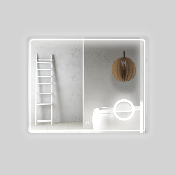 Specchio 5mm rettangolare smussato cornice led interruttore touch lente *** misure 100x60 cm, tonalità standard 6000...