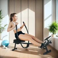 Vogatore a 12 Livelli con Schermo LCD, per Allenamento Cardio a Casa, Capacità Massima 130 kg, Nero