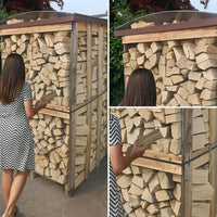 Struttura coprilegnaia e pallet corten eco dimensioni 115x115 cm