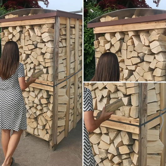 Struttura coprilegnaia e pallet corten eco dimensioni 115x115 cm