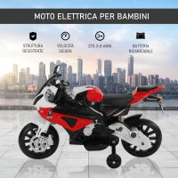 Moto Elettrica per Bambini 3-8 Anni con Licenza BMW, Batteria 12V, Rotelle e Luci, 110x47x69 cm