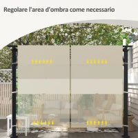 Copertura per Gazebo Pergola 3x3 m in Poliestere con Tasche e Cinghie, 488x122 cm, color Kaki