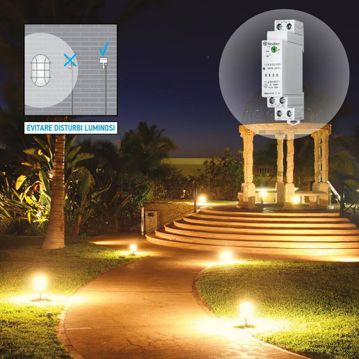 Finder 113182300000 relè crepuscolare 1no 16a per automazioni e impianti